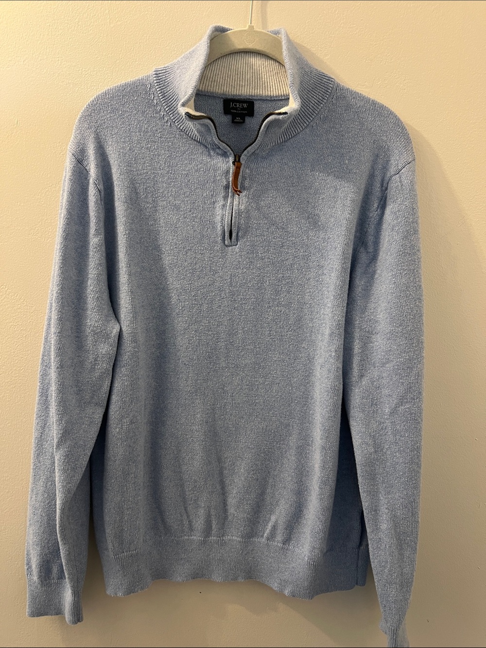 J. Crew Factory Men’s Pale Blue Quarter-Zip Sweater
